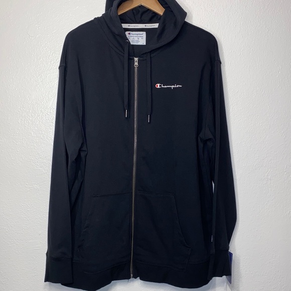 Champion Full Zip Long Sleeve Hoodie with Drawstring - Metal Zipper; Two Pockets - Picture 3 of 3